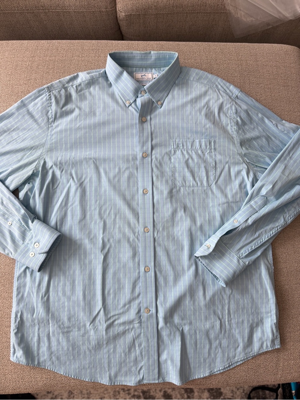Southern Tide Light Blue Striped Button-Down Shirt